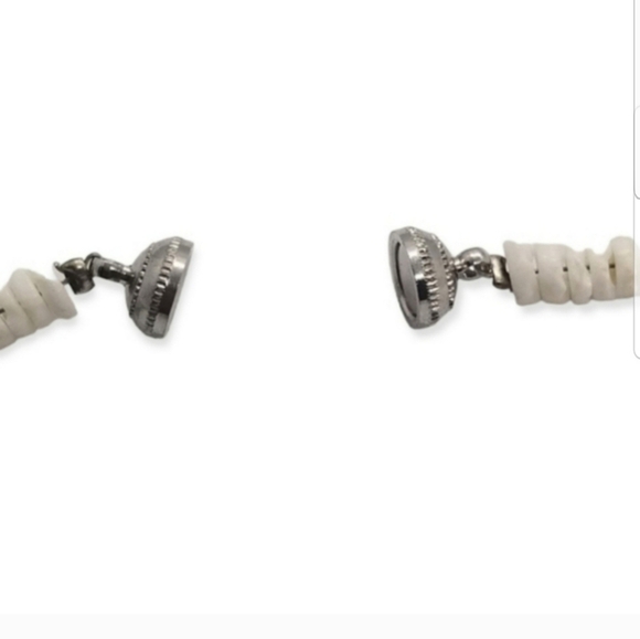 VINTAGE HEISHI WHITE SHELL & IRRIDESCENT GLASS BEADS BOHO NECKLACE - Picture 5 of 5